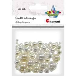 Koraliki plastikowe perełki białe perłowe100szt