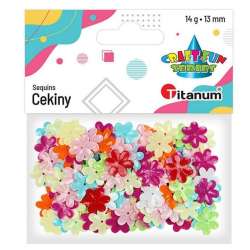 Cekiny 13mm wypukłe pastelowe kwiaty mix kolorów - 1