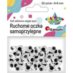 Oczy samoprzylepne bez rzęs 6x8mm owalne 50szt - 1