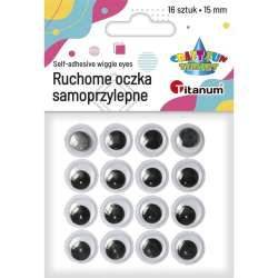 Oczy samoprzylepne bez rzęs 15mm okrągłe 16szt - 1