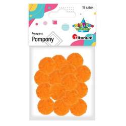 Pompony poliestrowe 18mm pomarańczowe 15szt - 1