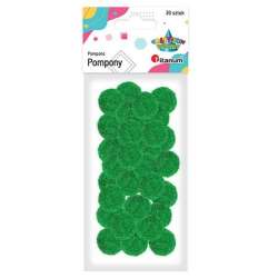 Pompony poliestrowe 25mm zielone 30szt