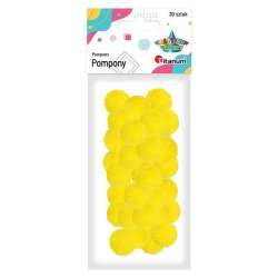 Pompony poliestrowe 25 mm żółte intensywne 30szt
