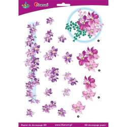 Papier do decoupage 3D kwiaty clematis arkusz - 1