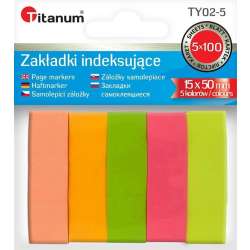 Zakładki indeksujące fluo 15x50mm 5x100 kartek - 1