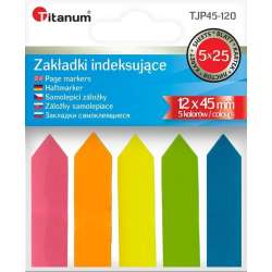 Zakładki indeksujące fluo 12x45mm 5x25 kartek