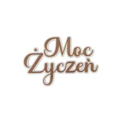 Drewniany napis - Moc życzeń 5szt biały