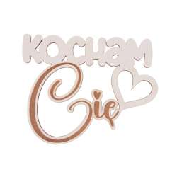 Drewniany napis - Kocham Cię 5szt biały - 1