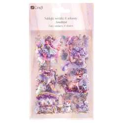 Naklejki połyskujące PET - Wróżki amethyst 6ark - 1