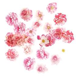 Naklejki PET kwiaty romantic pink 30szt - 1