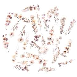 aklejki PET kwiaty beige mist 30szt