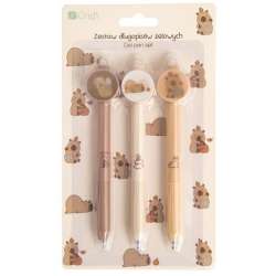 Długopisy żelowe Kapibara niebieskie 3szt