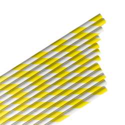 Słomki papierowe paski limonkowe 144szt - 1