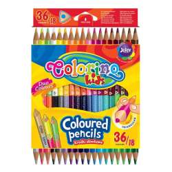 Kredki ołówkowe trójkątne dwukolorowe 18 szt / 36 kol. Colorino Kids new (68512PTR) - 1