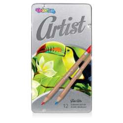 Kredki ołówkowe okrągłe Artist 12 kolorów metalowe pudełko 83256 Colorino Kids (83256PTR) - 1