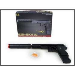 Pistolet na kulki 15cm z tłumikiem w pudełku HIPO (HES27) - 1