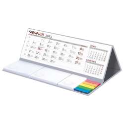 Kalendarz 2023 biurkowy z notesem MAXI szary