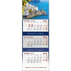 Kalendarz 2023 ścienny trójdzielny Wybrzeże Amalfi