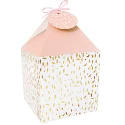 Pudełko na prezenty 11x11 różowo-kremowe 4szt - 1
