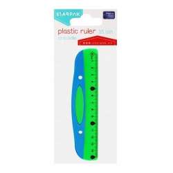 Linijka plastikowa 15cm niebiesko-zielona - 1