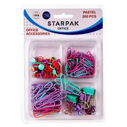 Akcesoria biurowe 260 elementów pastelowe kolory Starpak (471028) - 1