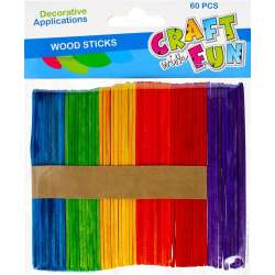 Patyczki drewniane dekoracyjne płaskie kolorowe Craft with Fun Starpak (481025)