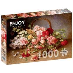 Puzzle 1000 Kosz pełen róż i goździków... - 1