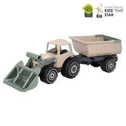 PLASTO Traktor z ładowaczem i przyczepką 57 cm Soft Neutral PLA1672 (PLA1672000)