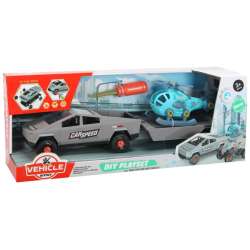 Samochód do montażu z przyczepą i helikopterem