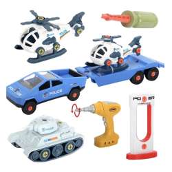 Samochód do montażu z przyczepą i czołgiem