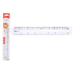 Linijka 20cm Pioner przeźroczysta DELI