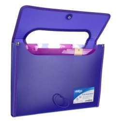 Teczka A4 z 6 przekładkami V-file fioletowa STRIGO (SF031) - 1