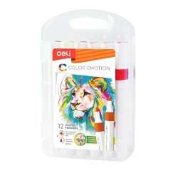 Markery akrylowe 12 kolorów DELI