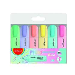 Zakreślacz KEYROAD pastel 6 szt. pudełko mix kolorów (KR972174) - 1