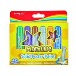 Farby plakatowe KEYROAD w sztyfcie metaliczne 6 kolorów x 10g (KR972648)