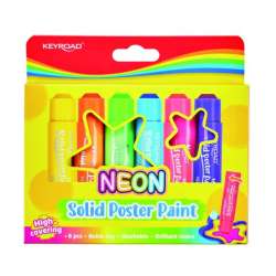 Farby plakatowe KEYROAD w sztyfcie neonowe 6 kolorów x 10g (KR972649)