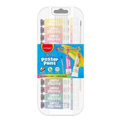 Farby plakatowe + pędzelek 12x12ml - 1