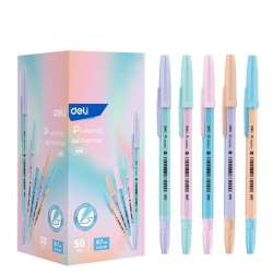 Długopis kulkowy 0,7mm pastel nieb (50szt) DELI - 1