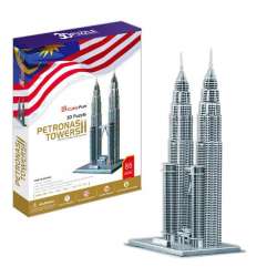 Puzzle 3D wieże Petronas Kuala Lumpur 88el. 51x26x17cm (306-01537) - 1