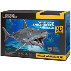 Puzzle 3D Rekin Żarłacz biały 72el National Geographic DS1098H Cubic Fun (306-DS1098H) - 1