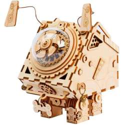 Puzzle Drewniane 3D Pozytywka Steampunk pies - 1