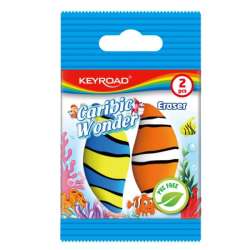 Gumka uniwersalna KEYROAD Caribic Wonder, 2szt., zawieszka, mix kolorów (KR971317)
