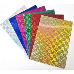 Karton holograficzny Pixel A4 6 arkuszy wycinanki