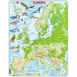 PROMO Układanka / puzzle Mapa Europa fizyczna wysoka - rozmiar Maxi (36.5x28.5 cm) Larsen (LA-K70P)