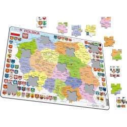 PROMO Układanka puzzle Mapa Polska polityczna - rozmiar Maxi (36.5x28.5 cm) Larsen (LA-K97)