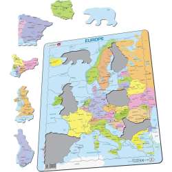PROMO Układanka puzzle Mapa Europa polityczna - rozmiar Maxi (36.5x28.5 cm) Larsen (LA-A8PL)