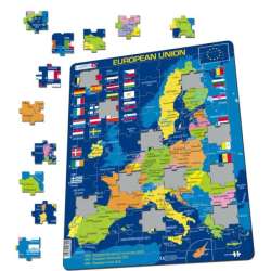 PROMO Układanka puzzle Unia Europejska (mapa, flagi) - rozmiar Maxi (LA-A39P)