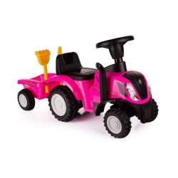 Jeździk traktor New Holland z przyczepką różowy