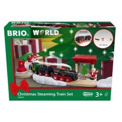BRIO 36014 Świąteczny Zestaw z kolejką na parę na baterię (63601400)