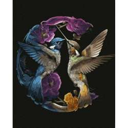 Malowanie po numerach - Kolorowe kolibry 40x50cm - 1